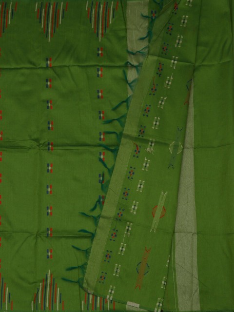 

Pothys Green Woven Design Jute Silk Saree