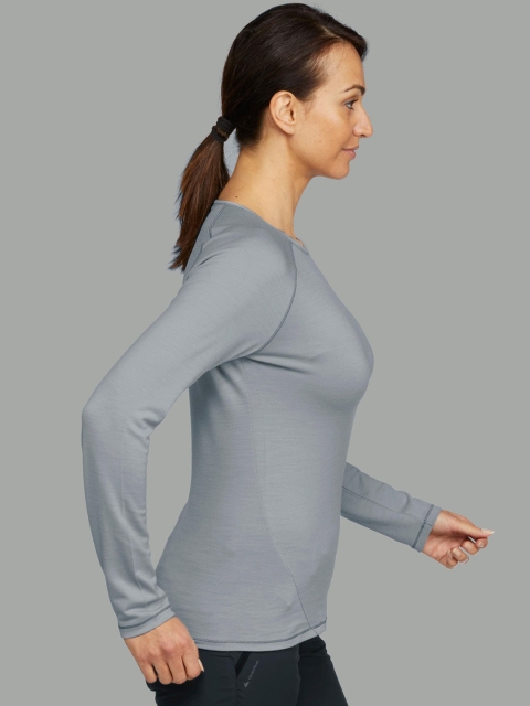 

FORCLAZ By Decathlon Women Grey Solid Round Neck T-shirt