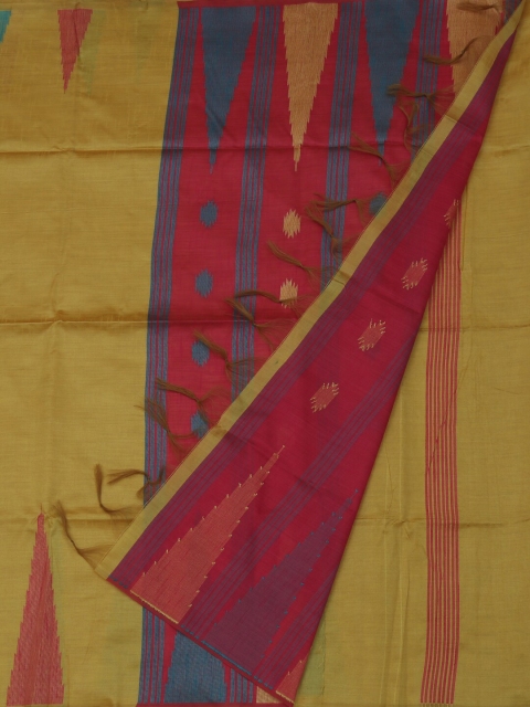 

Pothys Yellow Woven Design Jute Silk Saree