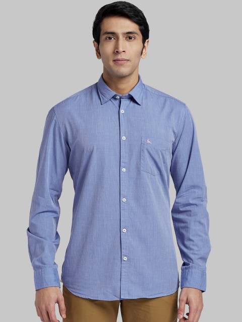 

Parx Men Blue Regular Fit Solid Casual Shirt