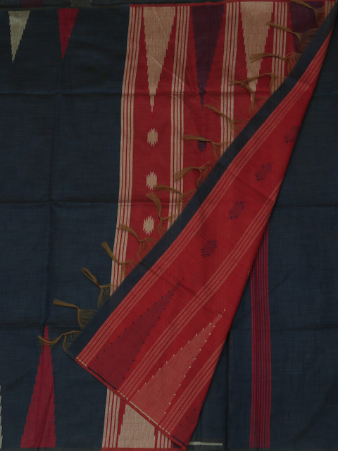 

Pothys Navy Blue & Red Jute Silk Woven Design Saree