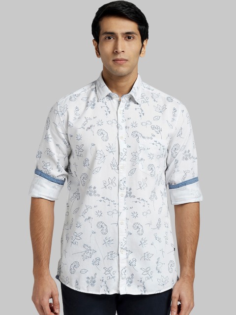 

Parx Men White & Navy Blue Regular Fit Printed Casual Shirt