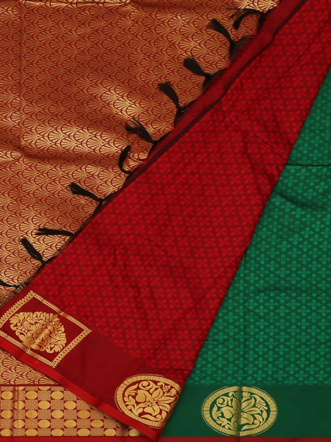 

Pothys Green & Red Art Silk Woven Design Saree