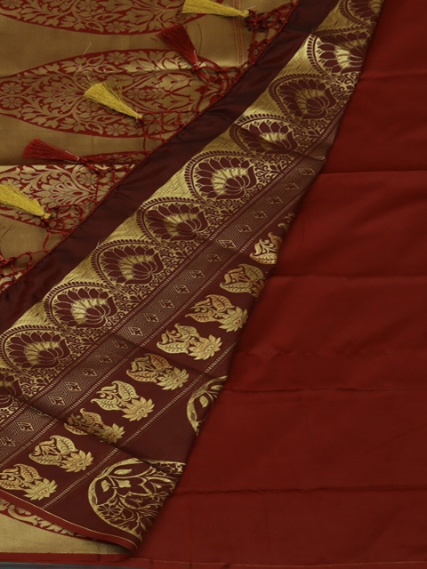 

Pothys Green & Maroon Art Silk Woven Design Saree