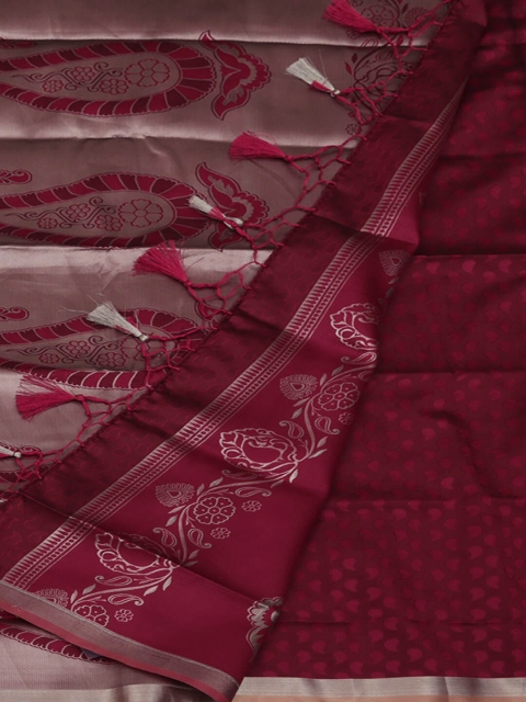 

Pothys Magenta Dyed Art Silk Saree