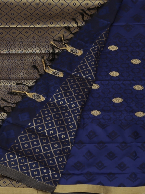 

Pothys Navy Blue & Beige Art Silk Woven Design Saree