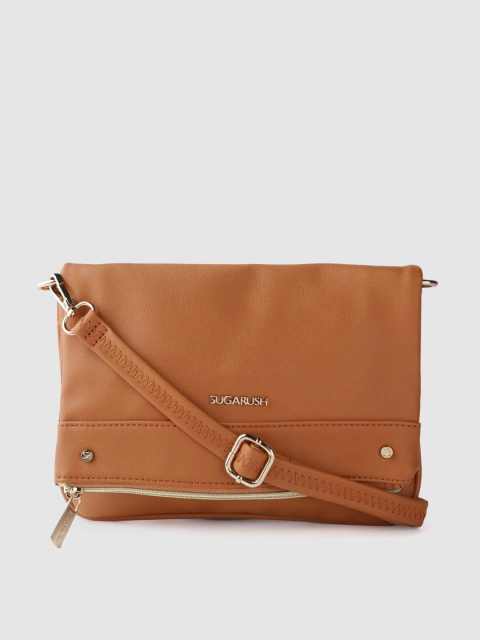 

Sugarush Tan Solid Sling Bag