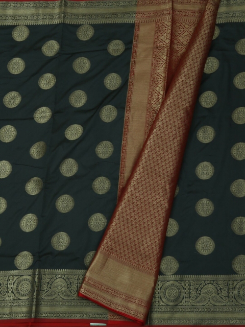 

Pothys Grey & Gold-Toned Jute Silk Woven Design Saree