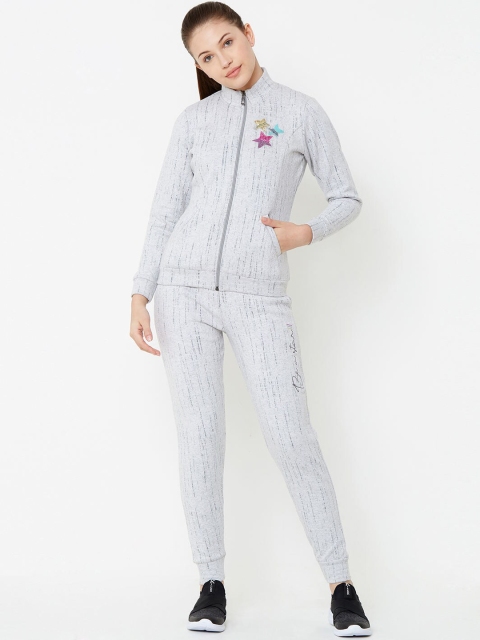 

Sweet Dreams Women Grey Self-Design Tracksuit