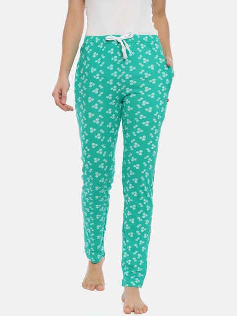 

GOLDSTROMS Women Sea-Green & White Printed Lounge Pants