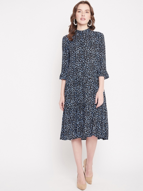 

Femella Women Black Printed A-Line Dress