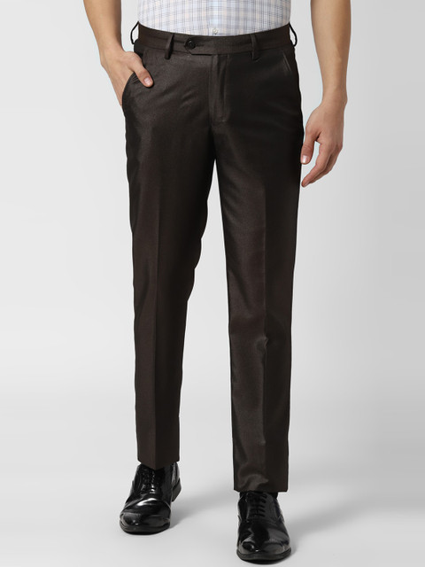 

Peter England Men Black Slim Fit Solid Formal Trousers