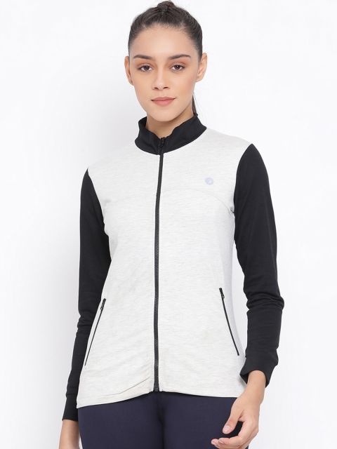 

BUKKUM Women Off-White & Black Solid Sweatshirt