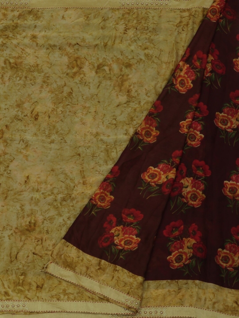 

Pothys Green & Brown Poly Georgette Printed Saree