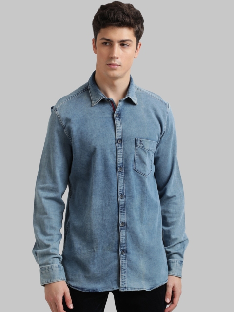 

Parx Men Blue Regular Fit Solid Casual Shirt