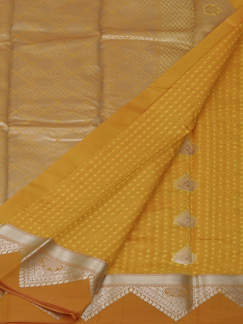 

Pothys Yellow Woven Design Art Silk Saree