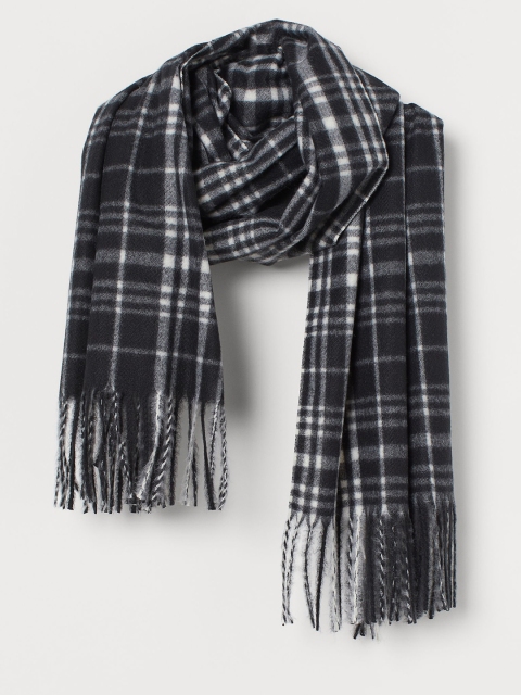 

H&M Women Black & White Checked Scarf