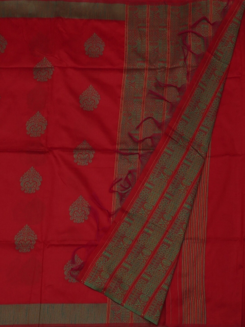 

Pothys Red Woven Design Jute Silk Saree