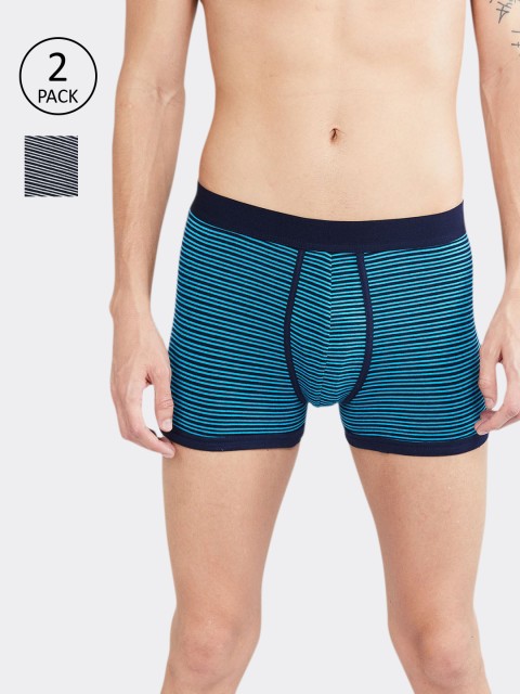 

max Men Navy Blue Pack of 2 Striped Briefs