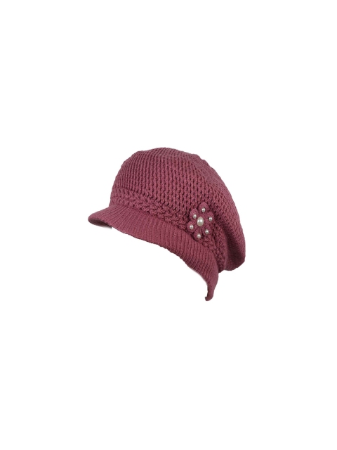 

Bunnywave Unisex Maroon Self Design Beanie