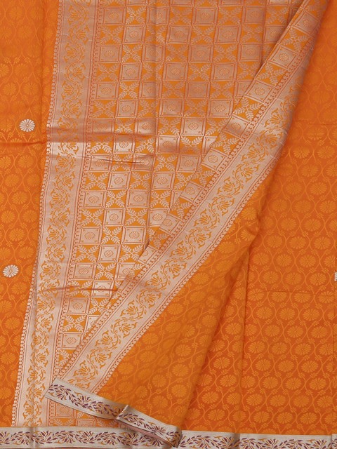 

Pothys Orange Printed Art Silk Saree