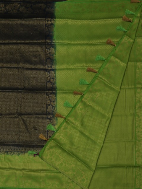 

Pothys Navy Blue & Green Jute Silk Woven Design Saree