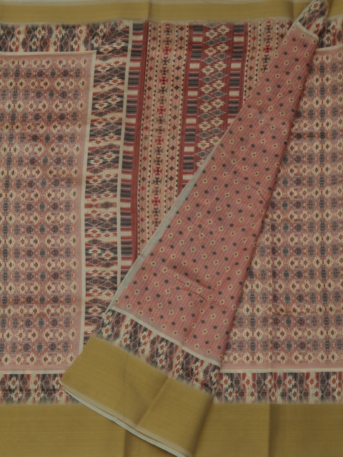 

Pothys Cream-Coloured Printed Jute Silk Saree