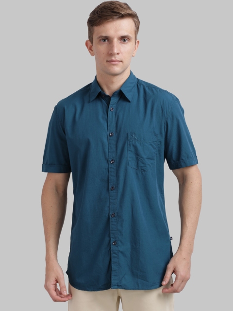 

Parx Men Blue Regular Fit Solid Casual Shirt