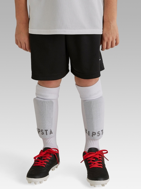 

Kipsta By Decathlon Unisex Kids Black Solid Regular Fit Sports Shorts
