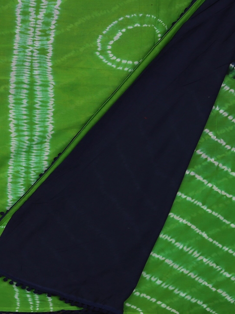 

Pothys Green & Black Pure Cotton Printed Saree