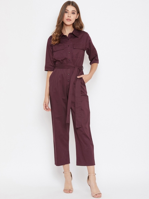 

Femella Women Maroon Solid Jumpsuit