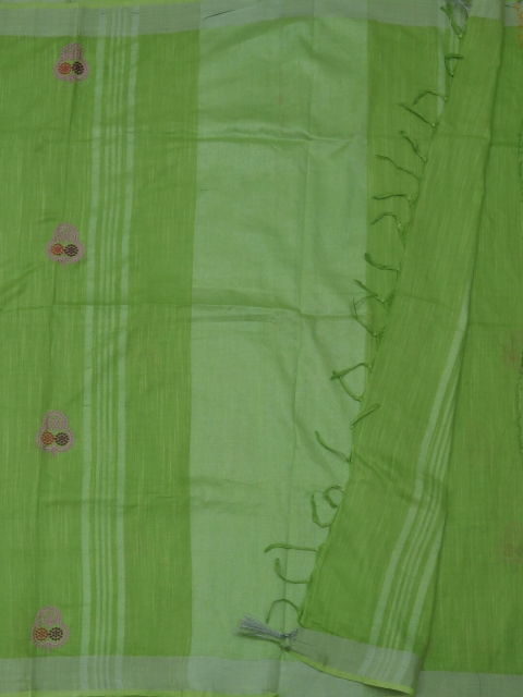 

Pothys Green Woven Design Linen Blend Saree