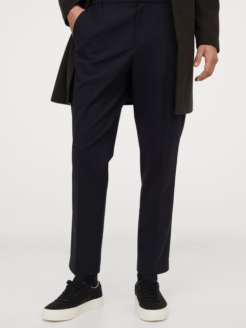 

Cropped wool-blend trousers, Black