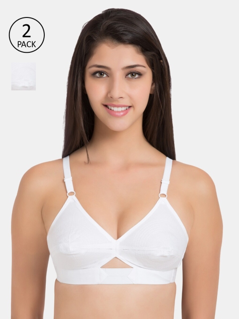 

Souminie White Solid Pack of 2 Everyday Bra SCT9-2PC-WH-30A