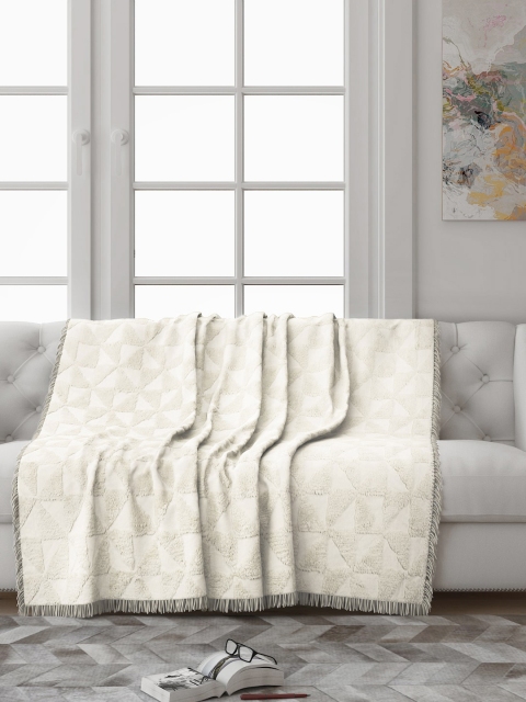 

Saral Home Off-White Self-Designed 3 Seater Sofa Throw