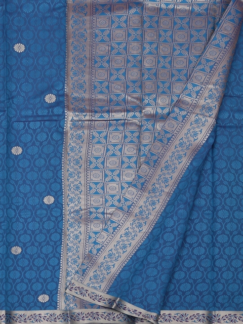 

Pothys Blue Printed Art Silk Saree
