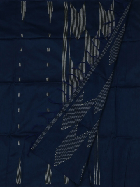 

Pothys Navy Blue Printed Jute Silk Saree