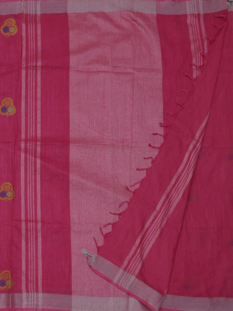 

Pothys Magenta Woven Design Linen Blend Saree