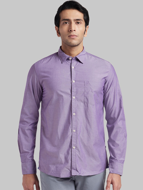 

Parx Men Purple Regular Fit Solid Casual Shirt