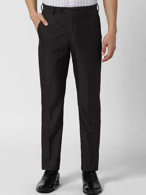 

Peter England Men Black Slim Fit Solid Formal Trousers