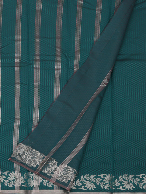 

Pothys Green & Silver-Toned Art Silk Woven Design Saree