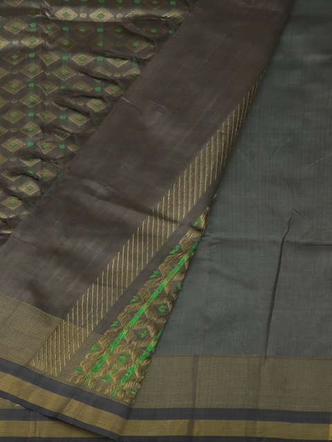

Pothys Green & Navy Blue Cotton Blend Woven Design Saree