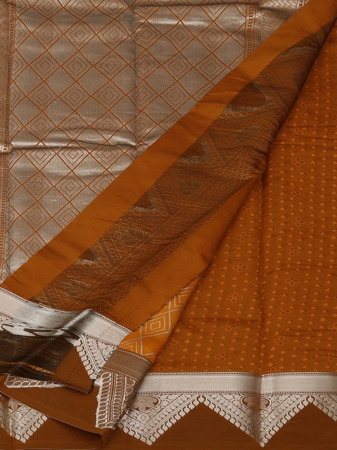 

Pothys Mustard Printed Art Silk Saree