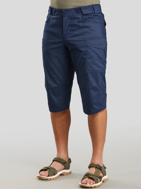 

Quechua By Decathlon Men Navy Blue Solid Regular Fit Cargo Shorts