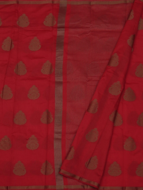 

Pothys Red & Brown Jute Silk Woven Design Saree
