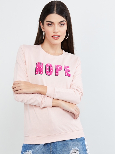 

max Women Pink Printed Sweatshirt
