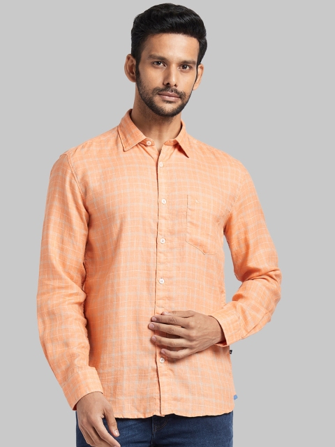 

Parx Men Orange Classic Regular Fit Checked Casual Shirt