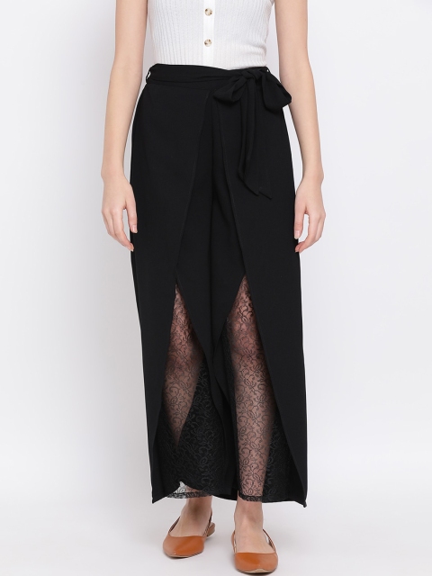 

ALL WAYS YOU Women Black Solid Flared Palazzos