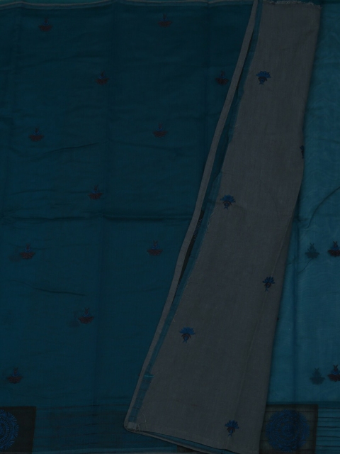 

Pothys Blue Embroidered Supernet Saree