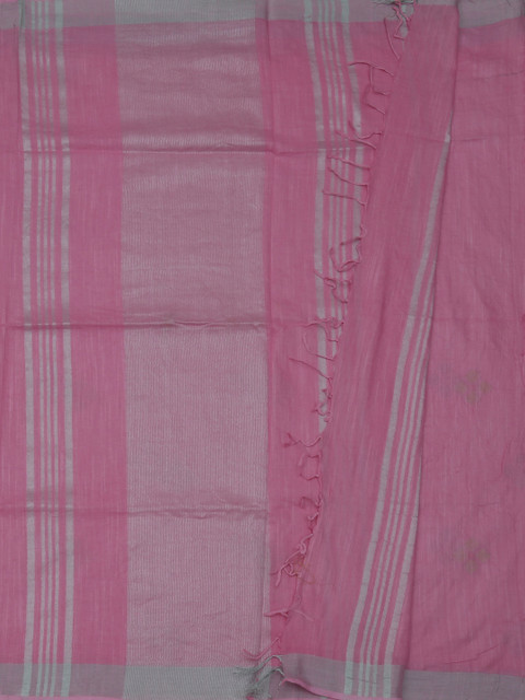 

Pothys Pink Embroidered Linen Blend Saree